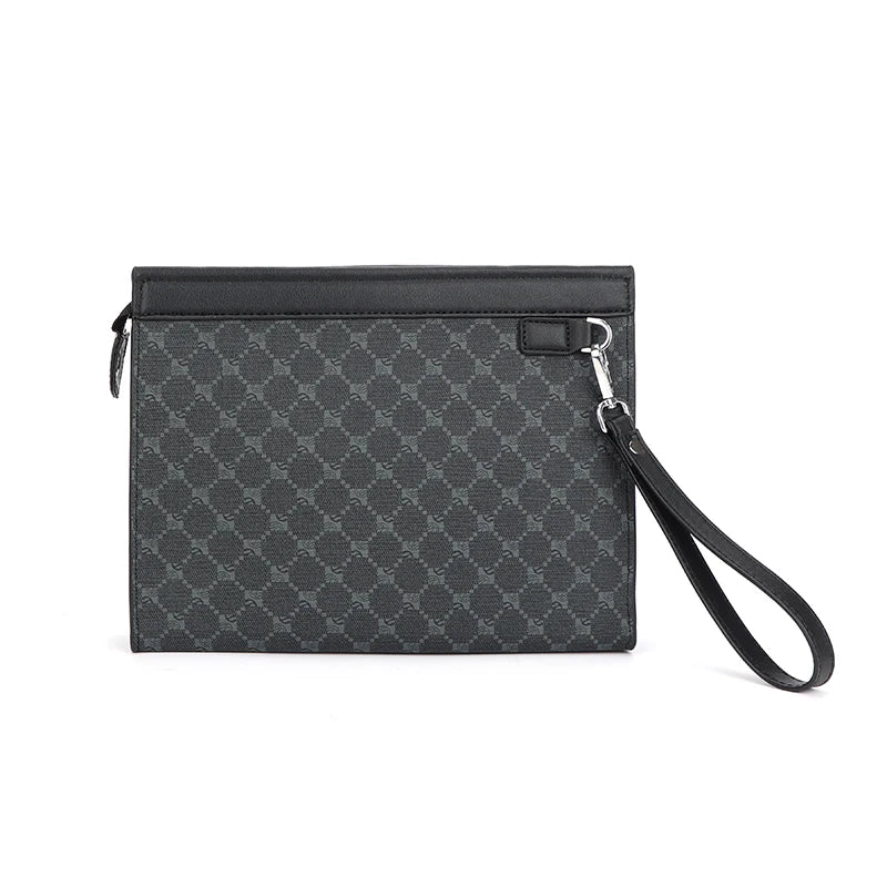 Pochette homme tendance en plaid Noir-ShopGET® 