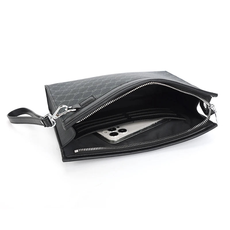 Pochette homme tendance en plaid Noir-ShopGET® 