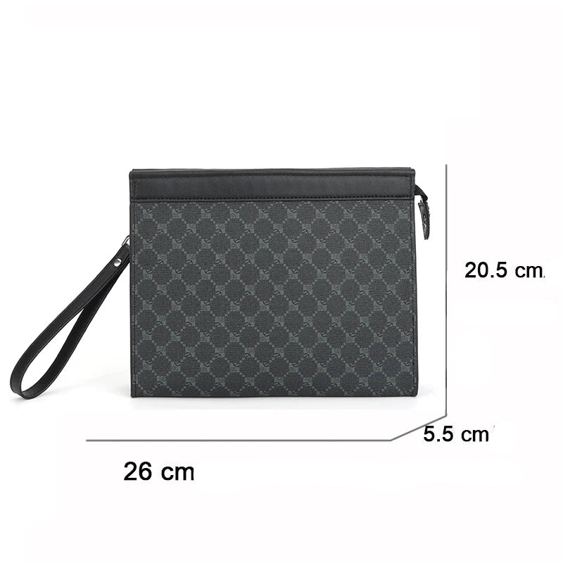 Pochette homme tendance en plaid Noir-ShopGET® 