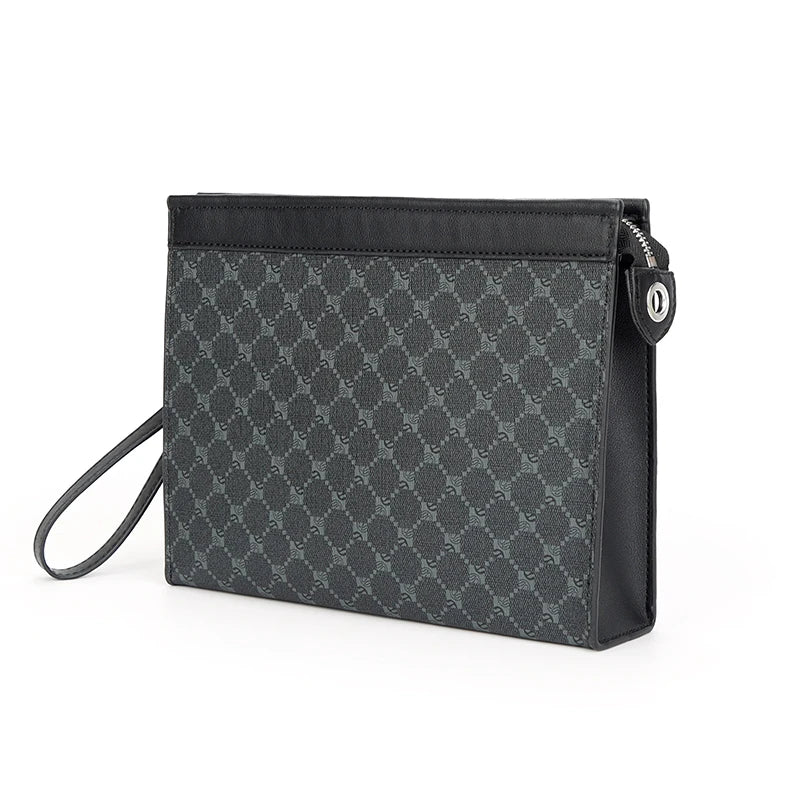 Pochette homme tendance en plaid Noir-ShopGET® 
