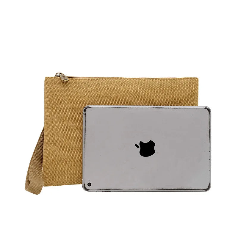 Pochette homme tissu canvas Noir-Bleu-Bleu ciel-ShopGET® 