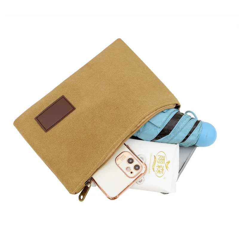 Pochette homme tissu canvas Noir-Bleu-Bleu ciel-ShopGET® 