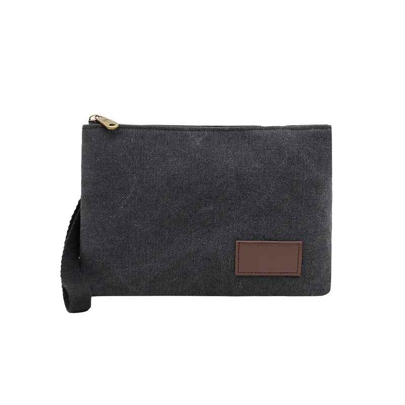 Pochette homme tissu canvas Noir-Bleu-Bleu ciel-ShopGET® 