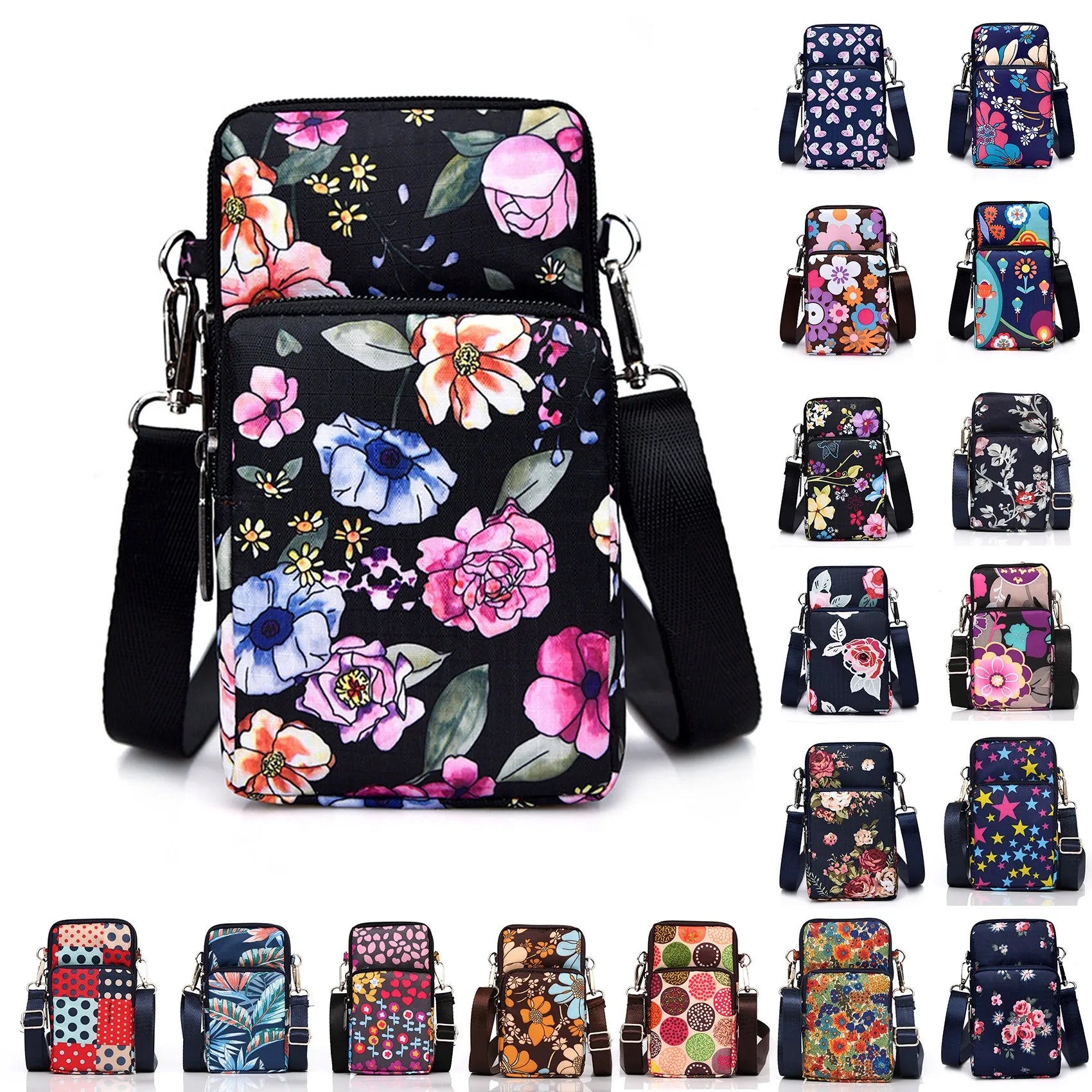 Pochette téléphone floral messenger - ShopGET®
