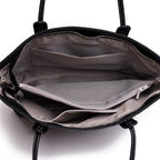 Sac cabas noir élégant en cuir Noir-Marron-Vert-ShopGET® 