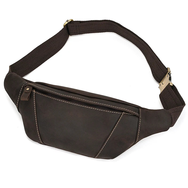 Sac banane en cuir solide pour homme