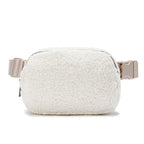 Sac banane velours beige pour femme