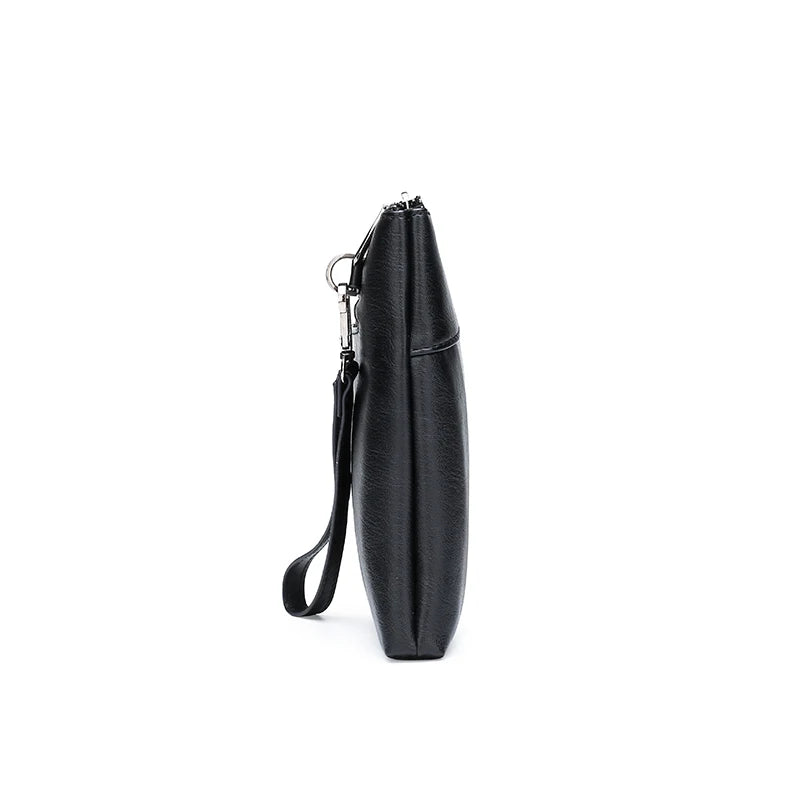 Pochette homme en cuir idéal pour VIP party Noir / 30cm x 19cm x 2cm-Noir / 27cm x 17cm x 2cm-ShopGET® 