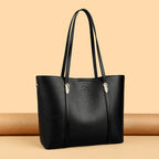 Sac cabas noir été cuir brillant Kaki-Gris-Apricot-Noir-Marron A-Marron B-ShopGET® 