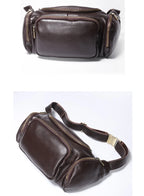 Sac banane homme militaire en cuir de qualité