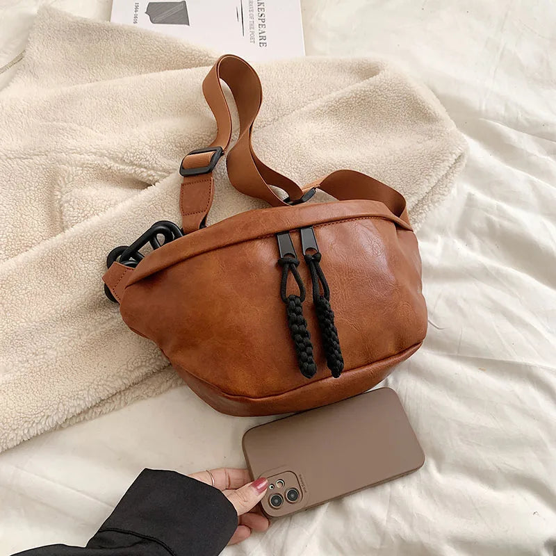 Sac banane en cuir pour épaule et ceinture