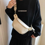 Sac banane en cuir argent femme