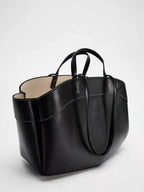 Mini sac cabas en cuir pour les femmes Magneta Couleur-Marron-Noir-ShopGET® 
