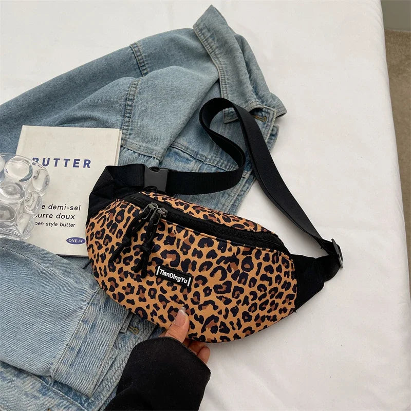 Sac banane léopard à bandoulière solide