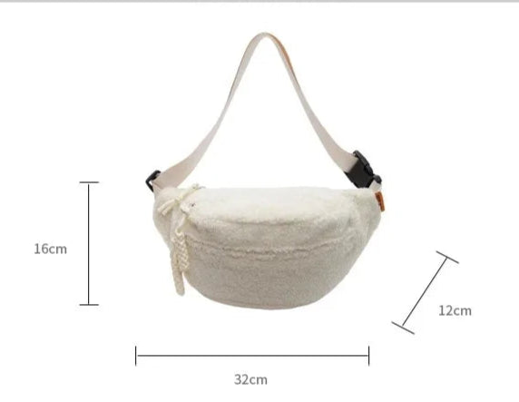 Grand sac banane velours pour femme