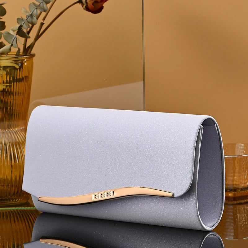 Pochette femme luxe de soirée Blanc-Dorée-Noir-Argent-ShopGET® 