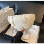 Grand sac banane velours pour femme