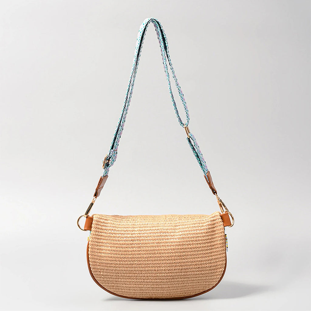 sac banane femme tendance de paille perlé