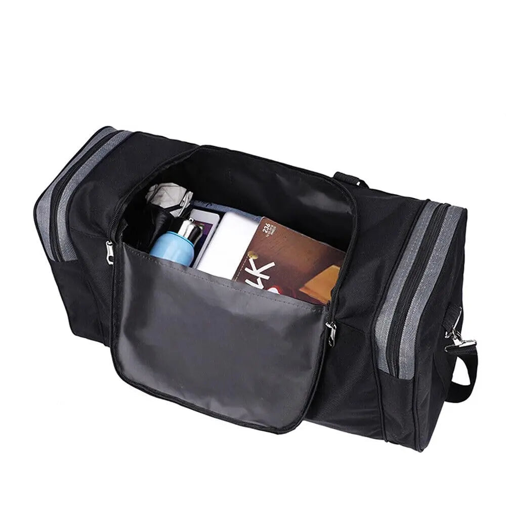 Sac weekend homme 60L grand et large Gris-Kaki-Noir-ShopGET® 