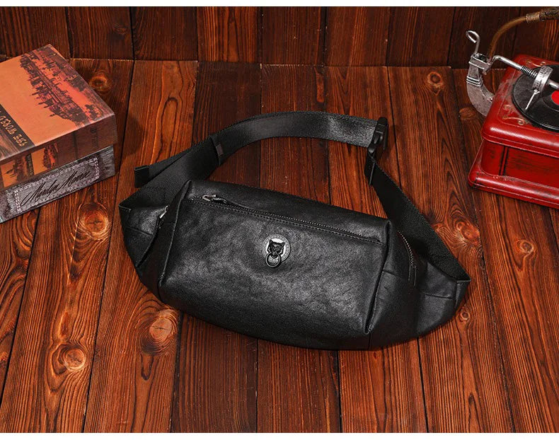 Sac banane homme rectangulaire en cuir - ShopGET®