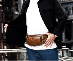 Sac banane en cuir business homme