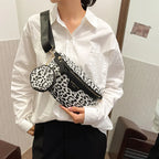 Sac banane léopard demi-lune de luxe