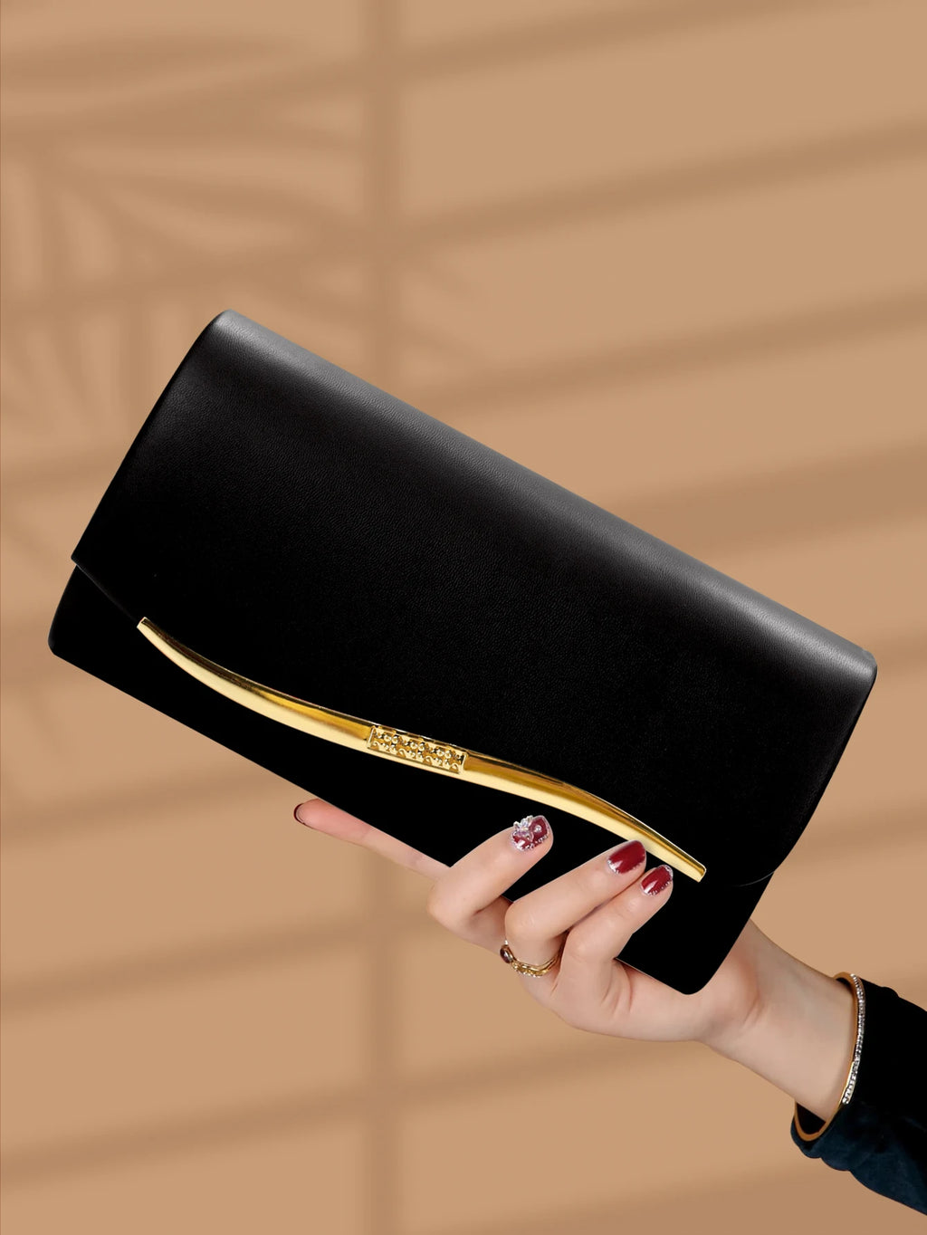 Pochette femme de luxe Blanc-Noir-Rouge-ShopGET® 