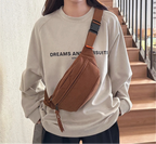 Sac banane velours côtelé pour femme