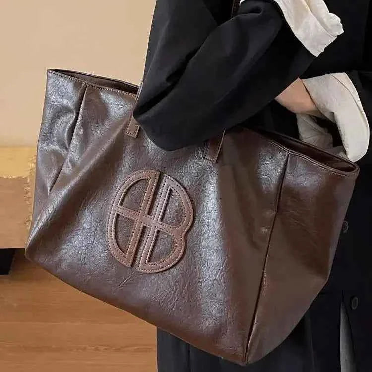 Gros sac cabas femme Marron-Noir-ShopGET® 