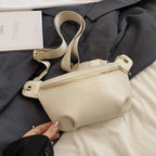 Sac banane en cuir argent femme