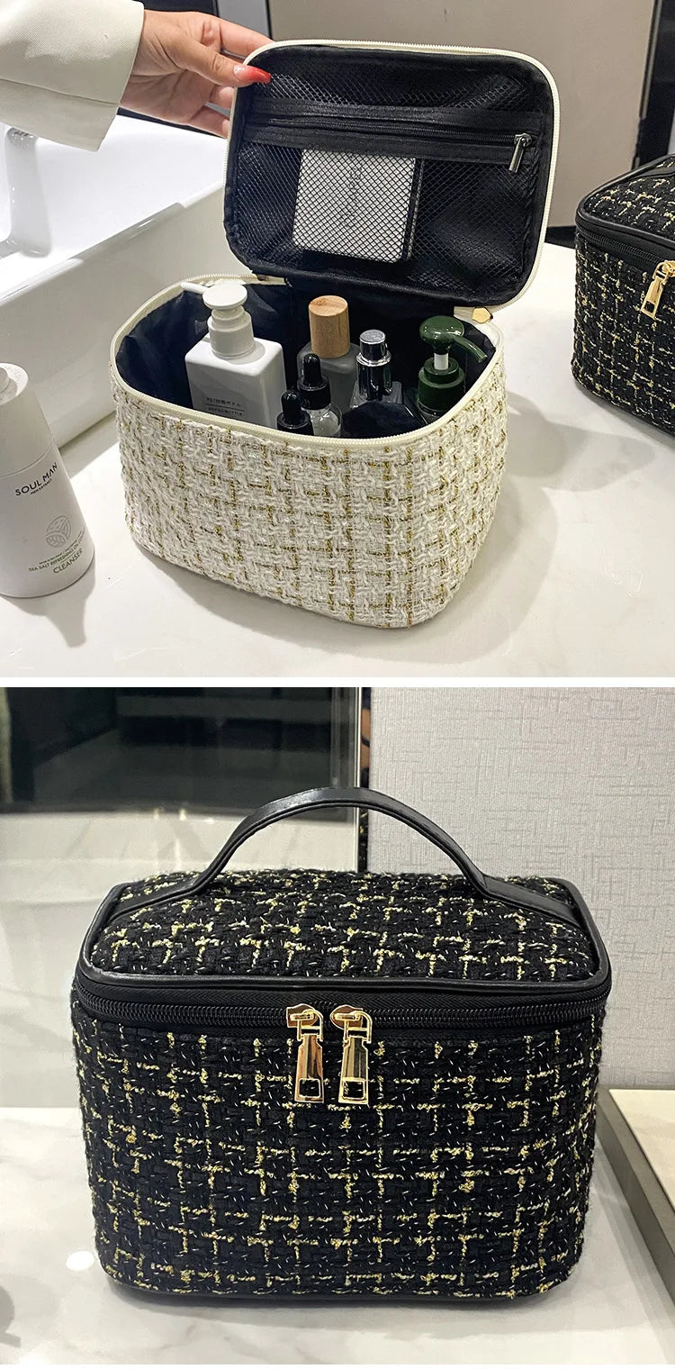 Trousse de toilette voyage plaid grande capacité - ShopGET®