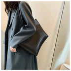 Sac cabas femme noir en cuir sans accessoires Noir / 30x32x8cm-Marron / 30x32x8cm-ShopGET® 