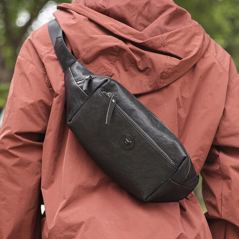 Sac banane homme rectangulaire en cuir - ShopGET®