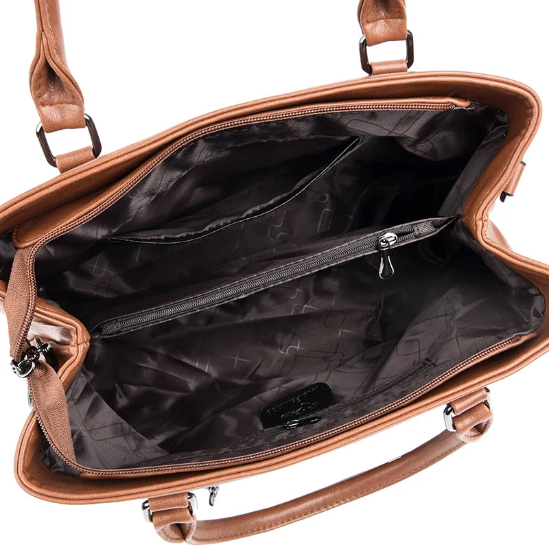 Sac cabas en cuir à bandoulière pour femme Jaune-Bleu-Wine Rouge-Noir-Pourpre-Gris-ShopGET® 