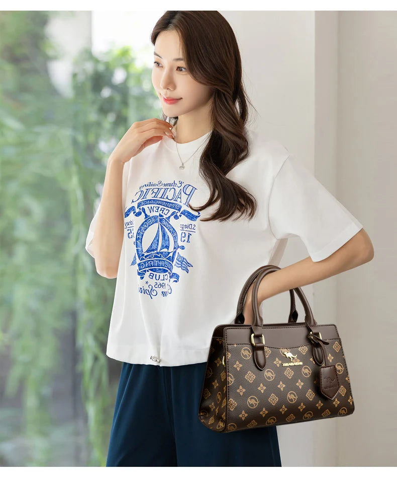 Sac cabas cuir tendance pour femme Marron-Rouge-Jaune-Apricot-ShopGET® 