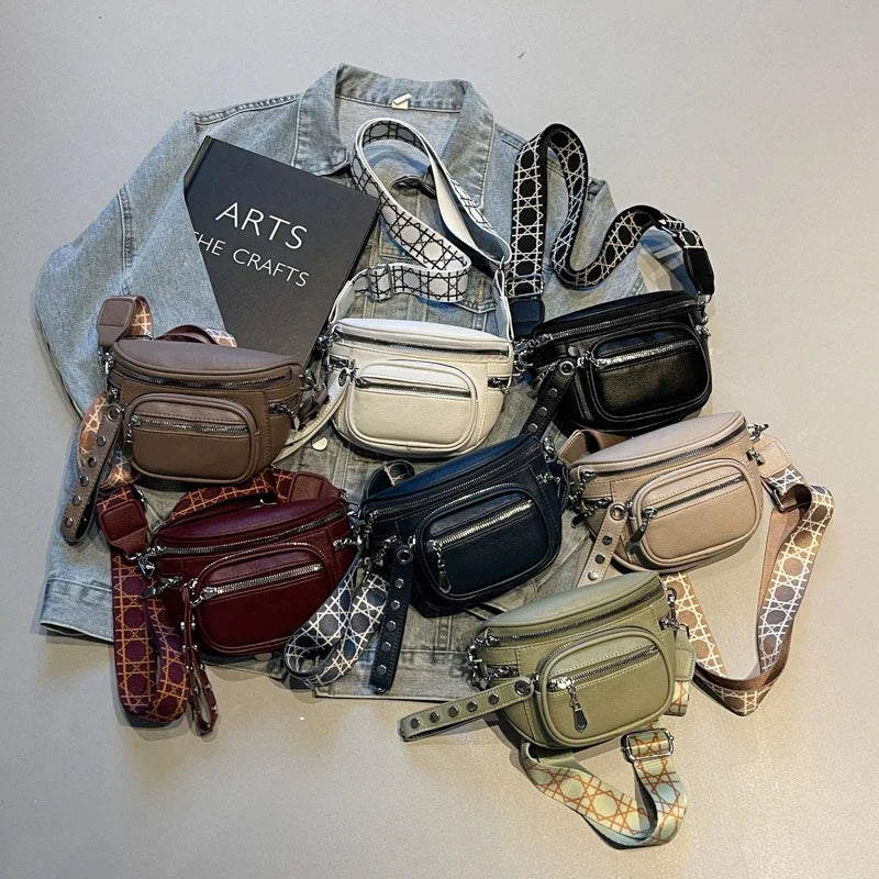 Petit sac banane cuir souple femme