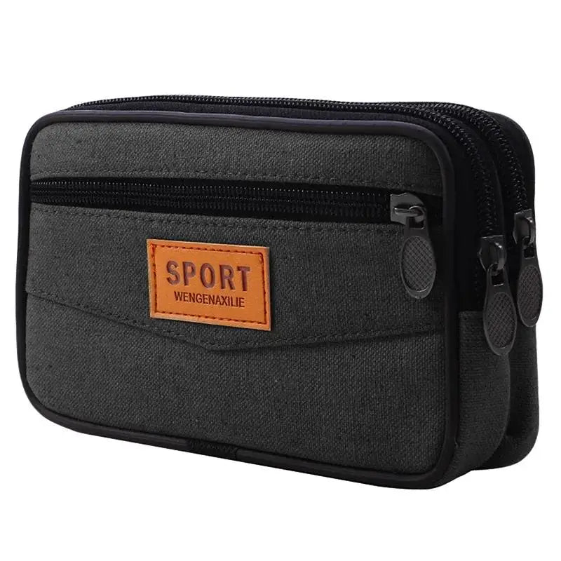 Pochette homme sport en tissu Kaki-Marron-Vert-Noir-ShopGET® 
