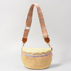sac banane femme tendance de paille perlé
