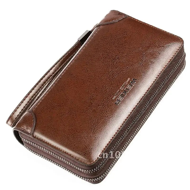Pochette homme weixier en cuir Noir-Marron-ShopGET® 