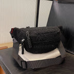 Sac banane velours côtelé rose femme