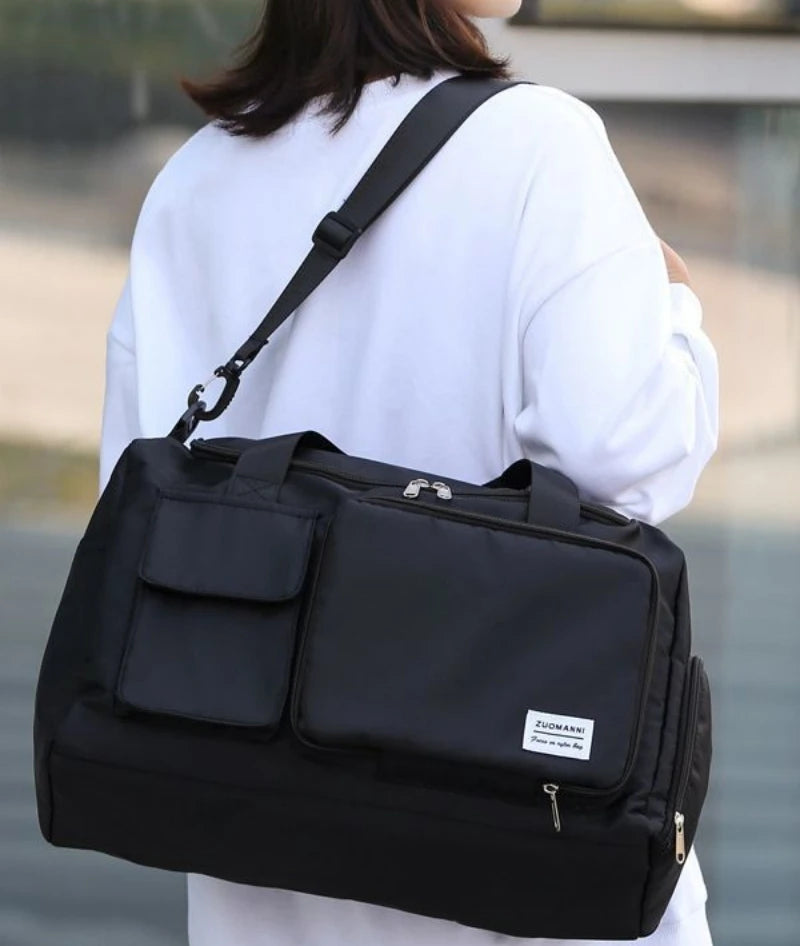 Sac weekend femme multipoches Lavender-Noir-Vert-Bleu-Rose-Pourpre-Gris-ShopGET® 