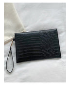 Sac pochette femme luxe cuir Kaki / 25x2x17cm-Noir / 25x2x17cm-ShopGET® 