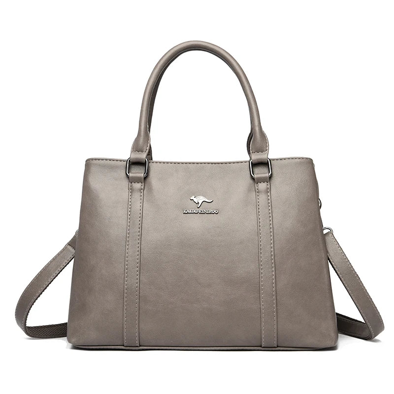 Sac cabas en cuir à bandoulière pour femme Jaune-Bleu-Wine Rouge-Noir-Pourpre-Gris-ShopGET® 