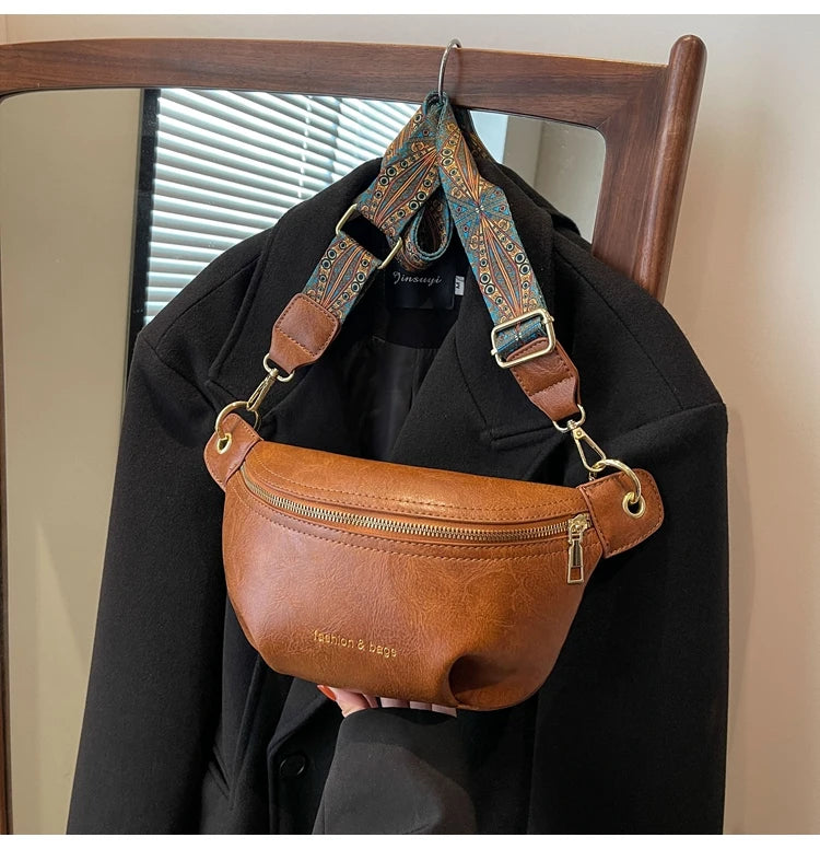 Sac banane en cuir artificiel femme