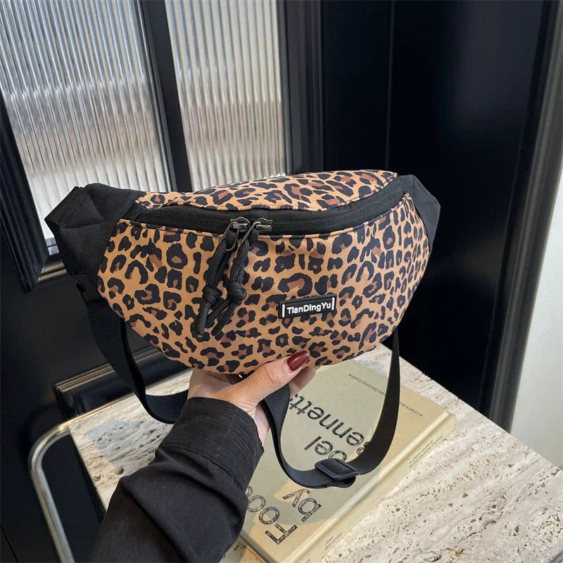 Sac banane léopard à bandoulière solide