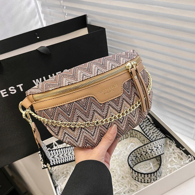 Sac banane en cuir ethnique boho plage