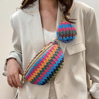 sac banane femme tendance tressé en paille