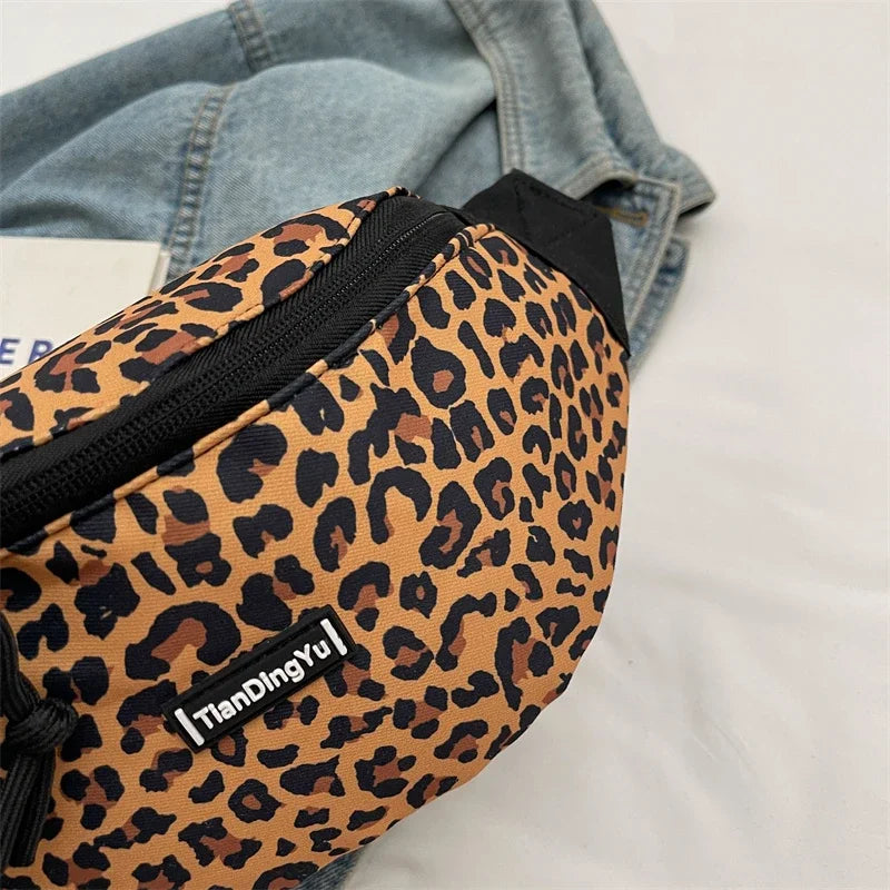 Sac banane léopard à bandoulière solide