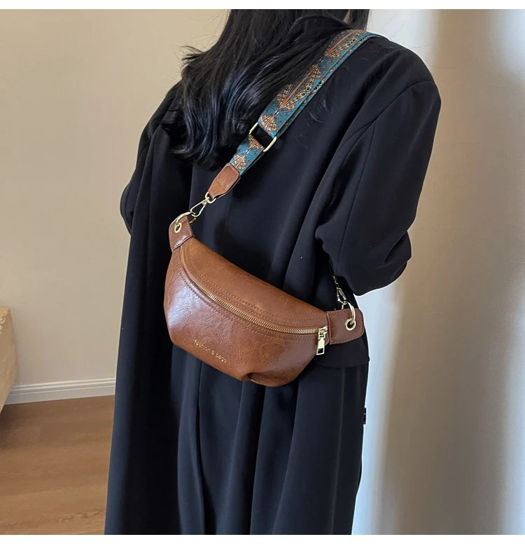 Sac banane en cuir artificiel femme