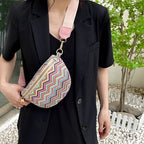 sac banane femme tendance à rayures ondulées